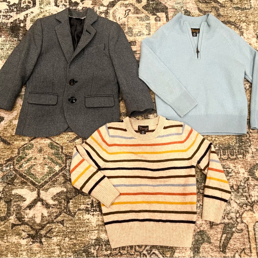 2T Boys J. Crew Blazer and Cashmere Sweaters